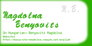 magdolna benyovits business card